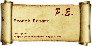 Prorok Erhard névjegykártya